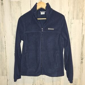 Columbia Sportswear Full Zip Fleece Jacket Navy Blue Size M Medium Outdoor